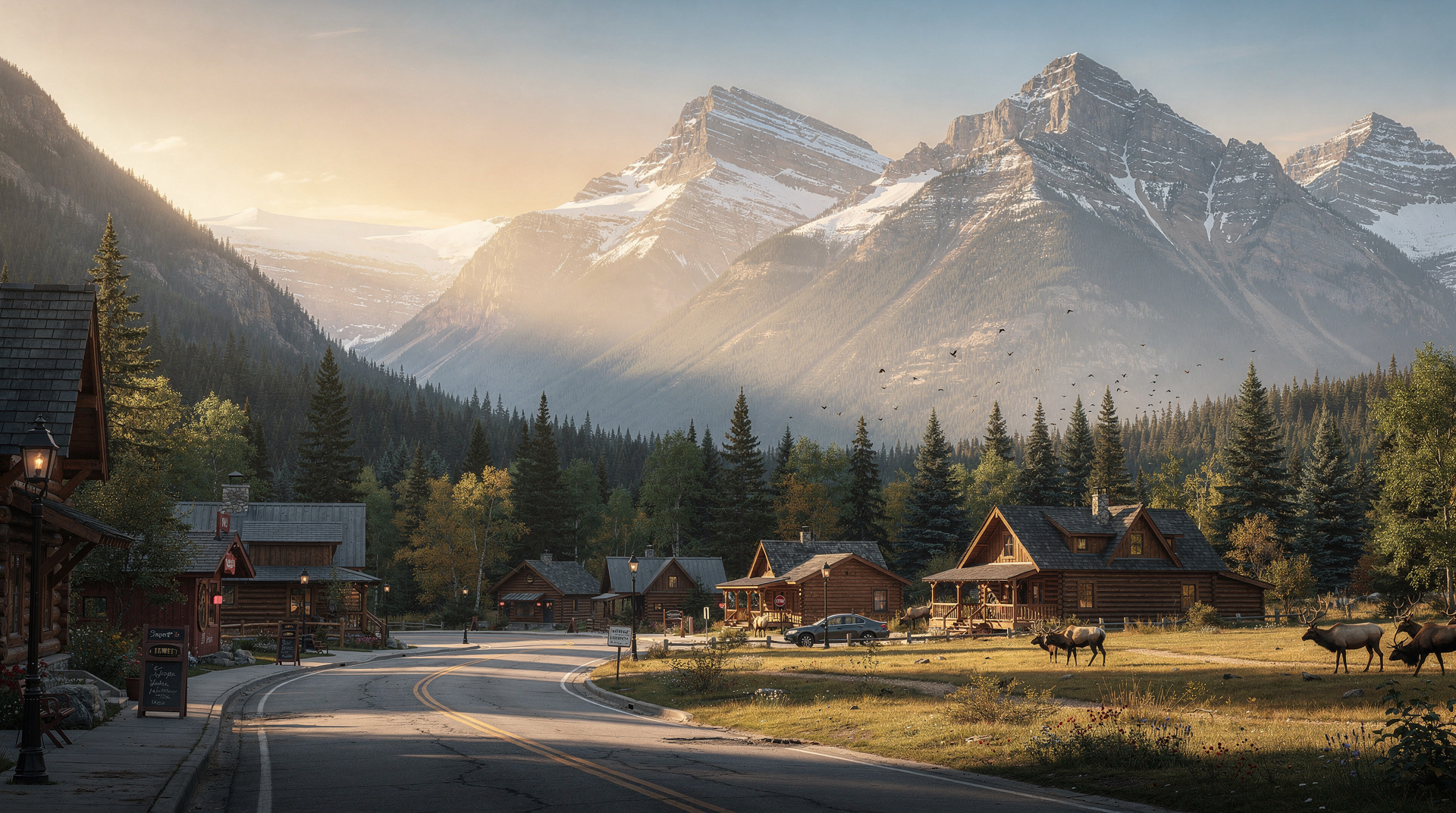 Morning walk in the Jasper townsite